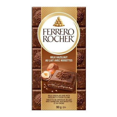 Rocher Milk Hazelnut Chocolate Bar 90 Grams (Case Of 8) by Ferrero