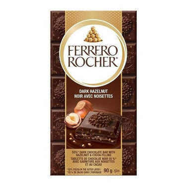 Rocher Dark Hazelnut Chocolate Bar 90 Grams (Case Of 8) by Ferrero