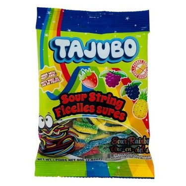 Sour String Rainbow Candy 80 Grams (Case Of 12) by Tajubo