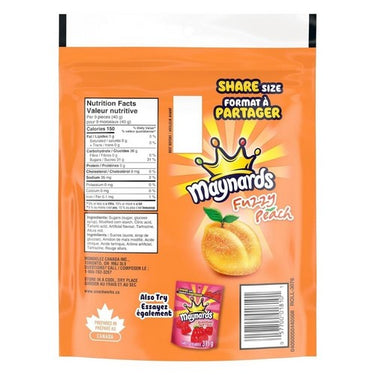 Fuzzy Peach Peach Flavoured Sour Gummies 308 Grams (Case Of 12) by Maynards