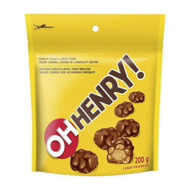 Creamy Caramel Covered Chocolaty Coating Crunchy Peanuts Chewy Fudge 200 Grams (Case Of 12) by Oh Henry!