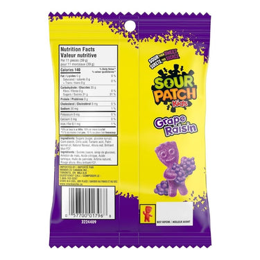 Sour Gummies Grape Flavoured 154 Grams (Case Of 12) by Sour Patch Kids
