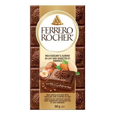 Rocher Hazelnut And Almond Milk Chocolate Bar 90 Grams (Case Of 8) by Ferrero