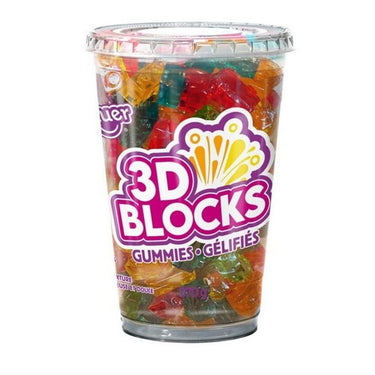 3D Blocks Gummies Cup 370 Grams (Case Of 12) by Huer