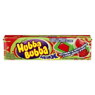 Watermelon Bubble Gum Strawberry 18 Count (Case Of 18) by Hubba Bubba