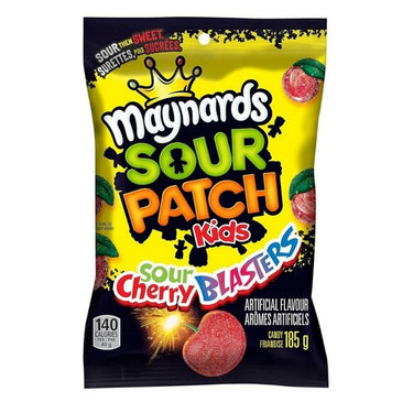Sour Patch Kids Cherry Blasters Cherry Flavoured Sour Gummies 185 Grams (Case Of 12) by Maynards