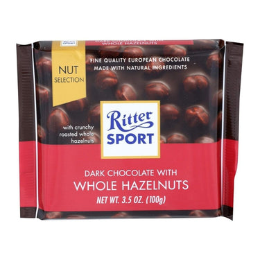 Dark Chocolate With Whole Hazelnuts 100 Grams (Case Of 10) by Ritter Sport