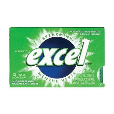 Excel Spearmint Flavoured Sugar Free Gum 12 Count (Case Of 12) by Wrigley's