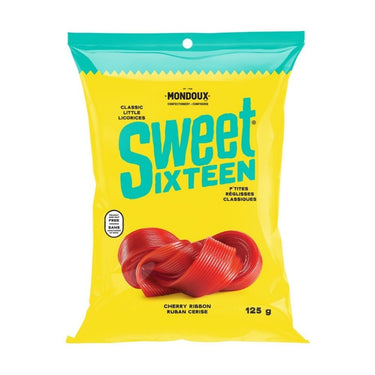 Sweet Sixteen Cherry Flavoured Ribbon Licorice 125 Grams (Case Of 10) by Mondoux