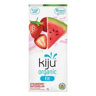 Organic 60% Less Sugar Strawberry Watermelon Fruit Juice & Water Blend 1 Litre (Case Of 12) by Kiju Organic