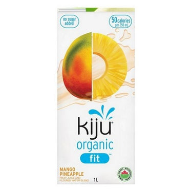 Organic 60% Less Sugar Mango Pineapple Fruit Juice & Water Blend 1 Litre (Case Of 12) by Kiju Organic