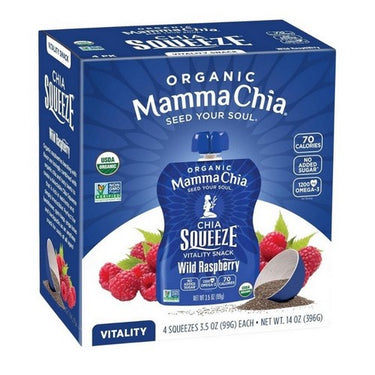 Organic Chia Squeeze Wild Raspberry 4 X 99 Grams (Case Of 6) by Mamma Chia