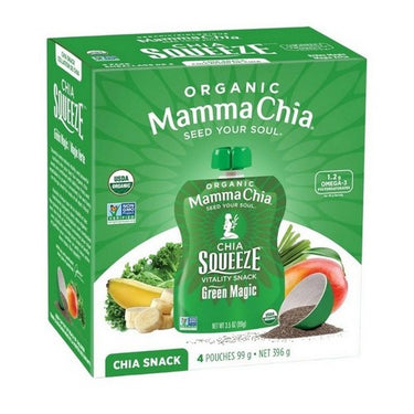 Organic Chia Squeeze Green Magic 4 X 99 Grams (Case Of 6) by Mamma Chia