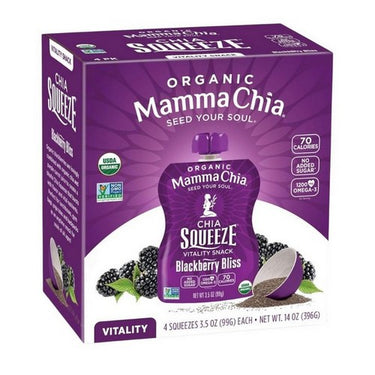 Organic Chia Squeeze Blackberry Bliss 4 X 99 Grams (Case Of 6) by Mamma Chia