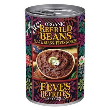 Organic Refried Beans Black Beans 398 Ml (Case Of 12) by Amys