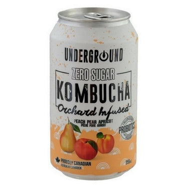 Kombucha Zero Sugar Orchard Infused Peach Pear Apricot 4 X 355 Ml (Case Of 6) by Underground