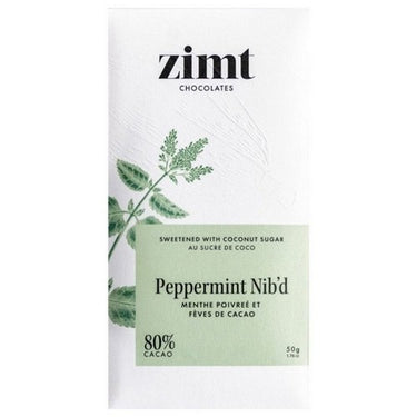 Chocolate Bar Peppermint Nib'd Coconut Sugar 50 Grams (Case Of 12) by Zimt Bar