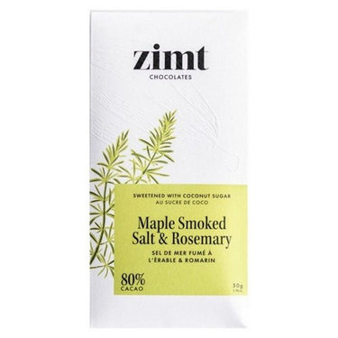 Chocolate Bar Maple Smoked Salt & Rosemary Coconut Sugar 50 Grams (Case Of 12) by Zimt Bar