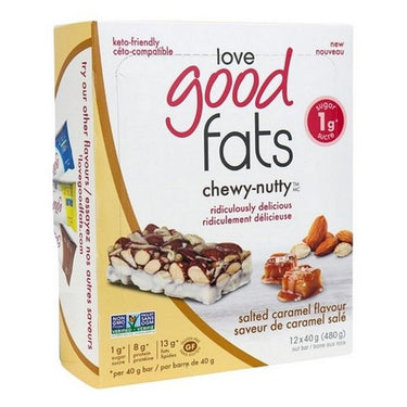 Chewy-Nutty Salted Caramel Flavour 40 Grams (Case Of 12) by Love Good Fats