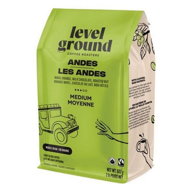 Organic Andes Medium Whole Bean 908 Grams (Case Of 6) by Level Ground