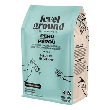 Organic Peru Medium Whole Bean 908 Grams (Case Of 6) by Level Ground