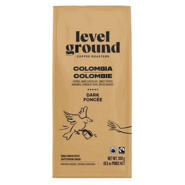 Organic Colombia Dark Whole Bean 300 Grams (Case Of 6) by Level Ground