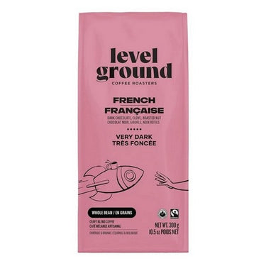 Organic French Very Dark Whole Bean 300 Grams (Case Of 6) by Level Ground