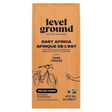 Organic East Africa Dark Whole Bean 300 Grams (Case Of 6) by Level Ground