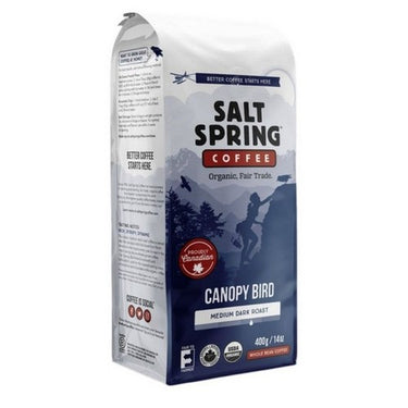 Organic Canopy Bird Whole Bean Medium Dark Roast 400 Grams (Case Of 8) by Salt Spring Coffee