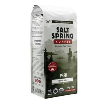 Organic Peru Whole Bean Medium Roast 400 Grams (Case Of 8) by Salt Spring Coffee
