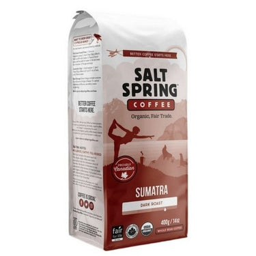 Organic Sumatra Whole Bean Dark Roast 400 Grams (Case Of 8) by Salt Spring Coffee