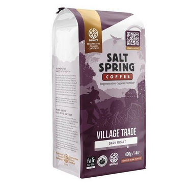 Organic Village Trade Whole Bean Dark Roast 400 Grams (Case Of 8) by Salt Spring Coffee