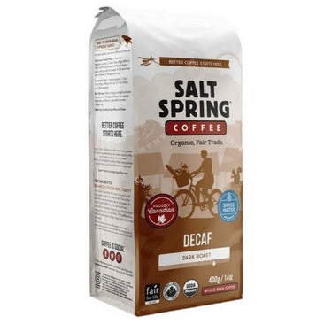 Organic Decaf Whole Bean Dark Roast 400 Grams (Case Of 8) by Salt Spring Coffee