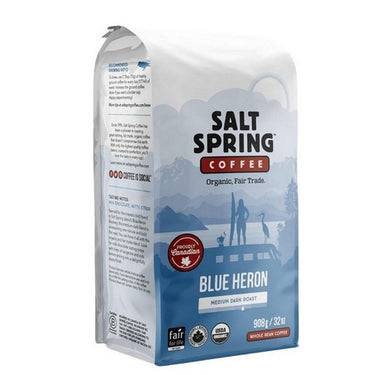 Organic Blue Heron Whole Bean Medium Dark Roast 908 Grams (Case Of 6) by Salt Spring Coffee