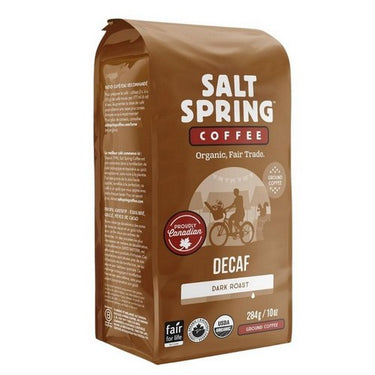 Salt Spring Coffee, Organic Decaf Ground Dark Roast, 284 Grams (Case Of 8)