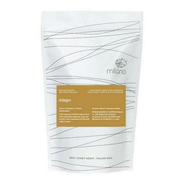 Organic Adagio Medium Roast Whole Bean 340 Grams (Case Of 6) by Milano Coffee