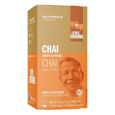 Chai Black Tea Sweet & Spiced 20 Bags (Case Of 12) by Level Ground