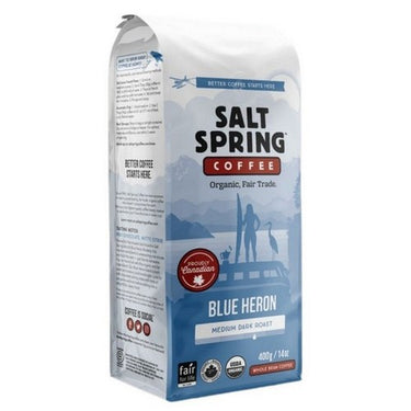 Organic Blue Heron Whole Bean Medium Dark Roast 400 Grams (Case Of 8) by Salt Spring Coffee
