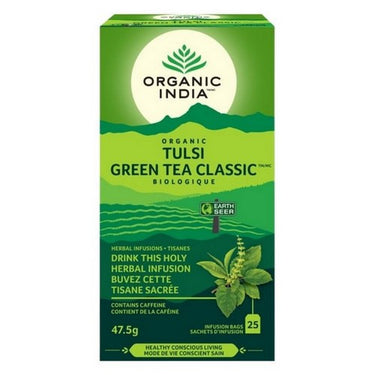 Organic Herbal Infusions Tulsi Green Tea Classic 25 Bags (Case Of 5) by Organic India