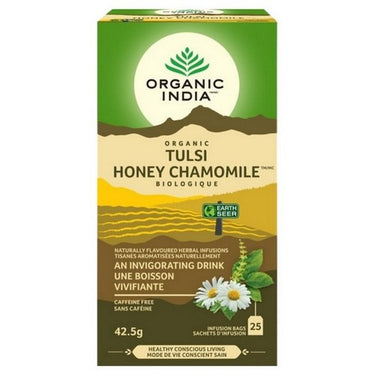 Organic Herbal Infusions Tulsi Honey Chamomile 25 Bags (Case Of 5) by Organic India