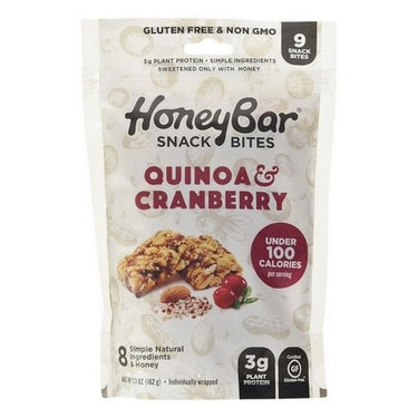 Snack Bites HoneyBar Quinoa & Cranberry 162 Grams (Case Of 8) by HoneyBar