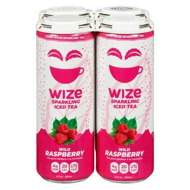 Sparkling Iced Tea Wild Raspberry 4 X 355 Ml (Case Of 6) by Wize Coffee Leaf