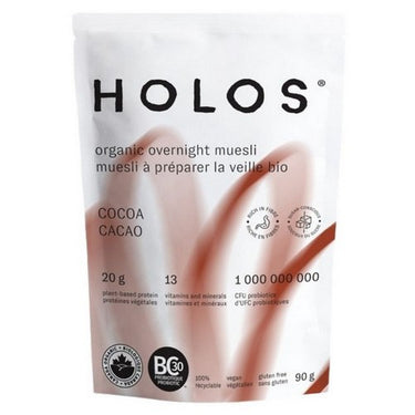 Organic Overnight Muesli Cocoa 90 Grams (Case Of 12) by HOLOS