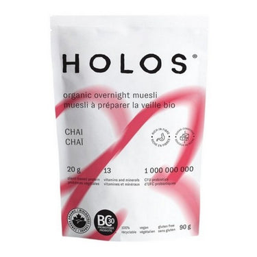 Organic Overnight Muesli Chai 90 Grams (Case Of 12) by HOLOS