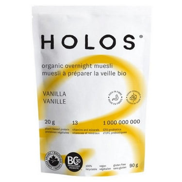 Organic Overnight Muesli Vanilla 90 Grams (Case Of 12) by HOLOS