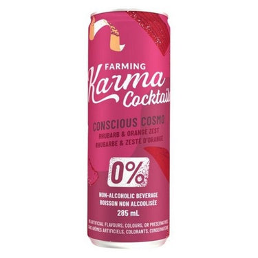 Conscious Cosmo Rhubarb & Orange Zest 0% Alcohol 285 Ml (Case Of 4) by Farming Karma