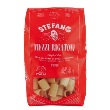 Mezzi Rigatoni Durum Semolina Bronze Die Cut 454 Grams (Case Of 16) by Stefano Faita