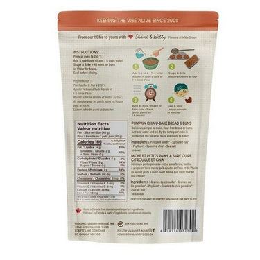Organic Keto U-Bake Buns & Bread Mix Pumpkin Chia 500 Grams (Case Of 8) by Home Grown