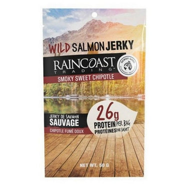 Wild Salmon Jerky Smoky Sweet Chipotle 50 Grams (Case Of 24) by Raincoast Trading