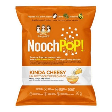 Kinda Cheesy Premium Popcorn with Nutritional Yeast 20 Grams (Case Of 12) by NoochPOP